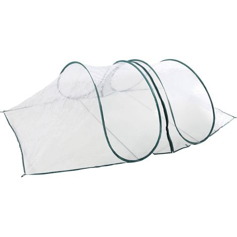 Pop-Up Folien Frühbeet - 250 x 110 cm - Anzucht Treibhaustunnel - Gewächshaus Beetabdeckung Treibhaus Abdeckung für Gemüsebeet Pflanzen Winterschutz