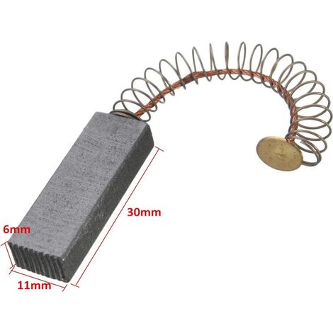 Lot de 6 balais de charbon de rechange (30 mm x 11 mm x 6 mm) pour moteur de perceuse électrique – Pièces détachées pour la réparation d'outils électriques (1/3)