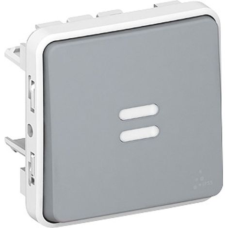Legrand 069922 Interrupteur ou va-et-vient témoin (voyant fourni) Plexo - Gris (1/2)