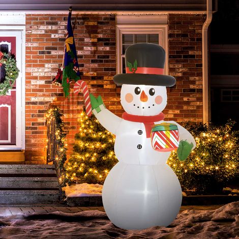 Bonhomme de neige gonflable de Noël de 180 cm avec lumières LED, matériel fixation et souffleur, décoration de Noël pour l'intérieur et l'extérieur résistant aux intempéries IP44 (1/5)