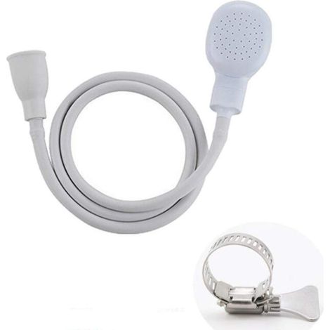Pommeau de douche à main pour animal domestique avec pince en acier inoxydable pour animaux de compagnie, bain, bain de bébé, lavage des cheveux (1/5)
