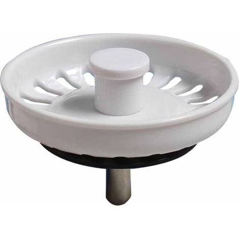 Bouchon d'évier blanc pour éviers de cuisine - durable, lisse et facile à nettoyer crépine d'évier blanche.