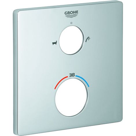 Grohe Rosette für Thermostat-Fertigmontageset, eckig, 6 Grad ausrichtbar, Mattschwarz, 490792430 (1/2)