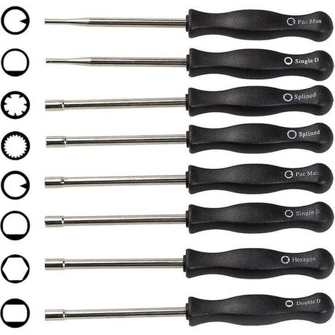 8PCS Tournevis de Carburateur Différents, Ensemble d'Outils de Réglage du Carburateur Réglage du Carburateur pour Moteurs 2 Temps,
