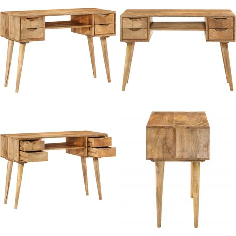 vidaXL Bureau avec tiroirs 110x47x76 cm bois de manguier solide (1/5)
