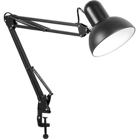 Lámpara de escritorio LED - Negra, flexible, 94 cm, brazo articulado, lámpara de escritorio con pinza (1/3)
