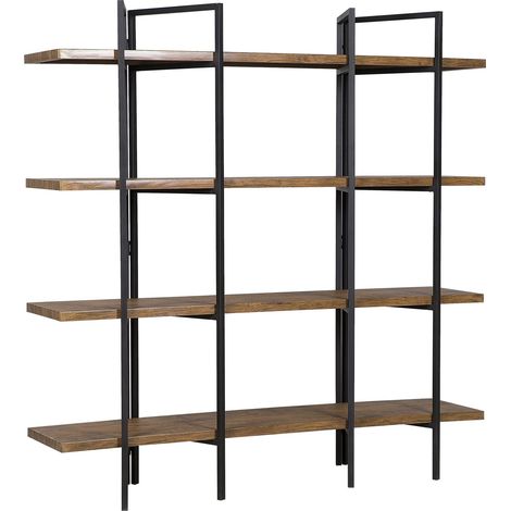 4 Tier Shelving Unit COMPTON 165 cm Dark Brown