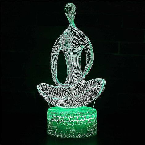 Lampe de chevet LED à illusion d'optique 3D, 7 couleurs, tactile, style Art Déco, pour chambre d'enfant. (1/4)