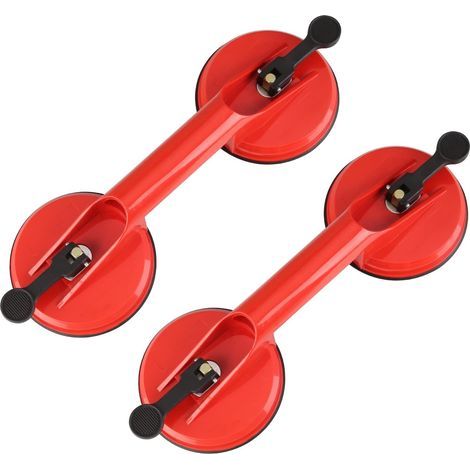 Ventouses en verre robustes avec poignée et crochets - Lot de 2 pour soulever grandes surfaces (1/5)