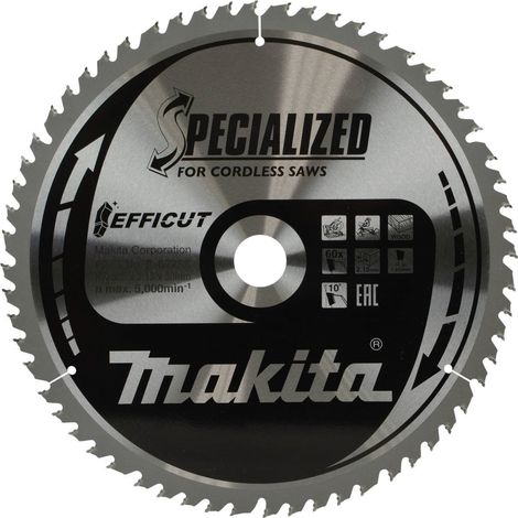 Makita B-67256 305mm x 30mm 60 Teeth Efficut Cordless Mitre Saw Table Saw Blade (1/4)