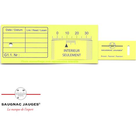 Moncoffrage – Jauge Saugnac intérieure G1.1 – Témoin de fissure en PVC pour murs lisses – Dimensions 160 x 40 mm – Suivi précis des fissures