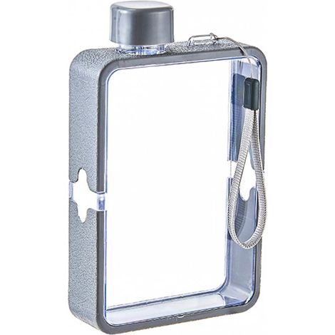 Flache Wasserflasche 380 ml Kunststoff-Trinkflasche für den Bauch BPA-frei A5-Format Taschenflasche Trinkflasche für den Bauch Umhängeflasche für (1/5)
