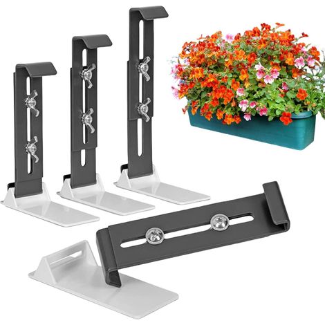 Fixations pour Jardinières De Fenêtre - Support Réglable pour Bacs À Fleurs