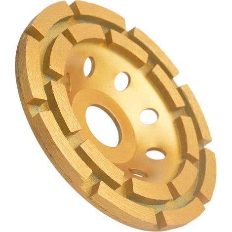 115mm X 22,2mm 4.5 Pouce Diamant Disque de Meulage Double Rangée Tasse Abrasive Roue Segment Meules Boisseaux Angulaire De Broyeur Pour Béton Granit Pierre Maçonnerie Marbre et Enlever Crépis (1/5)