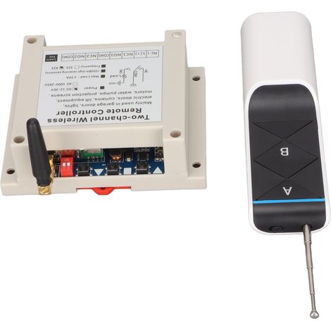 2-Kanal-Fernsteuerrelais (433 MHz) mit Funkempfänger für Motor und Wasserpumpe, 30 A, 12–36 V (1/5)