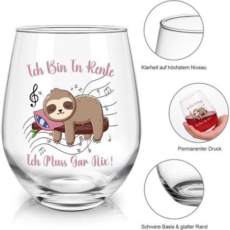 Verre à vin - Cadeau de départ à la retraite - Retraite - Paresseux - Cadeau adieu pour Je suis à la retraite MUG (1/5)