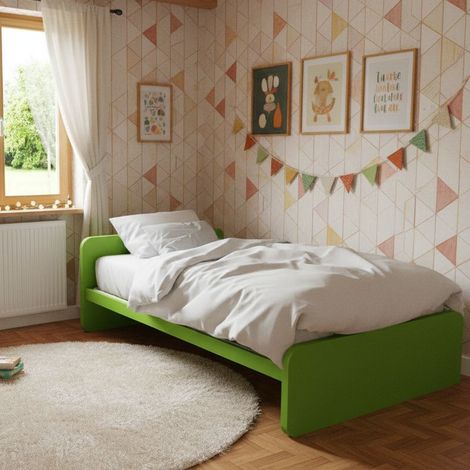 Letto una piazza e mezza con rete, ideale per camerette - Verde mela
