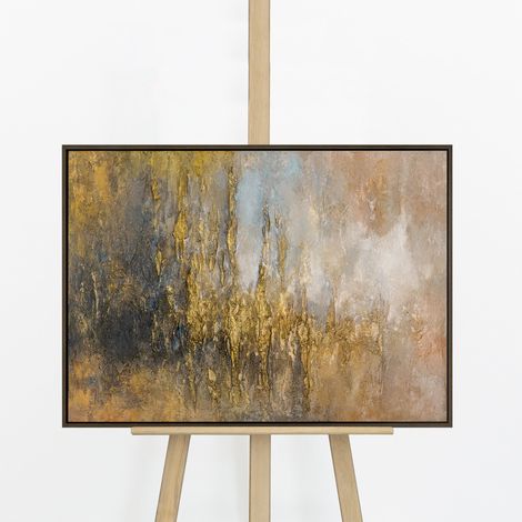 Gemälde Goldene Linien Rahmen Grau 70x50 cm (1/5)