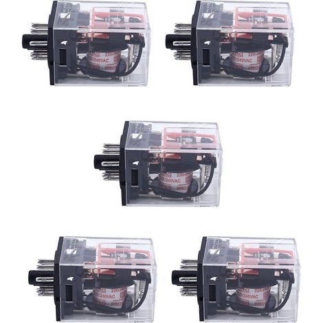 Relais de puissance PCB 5 broches DPDT 2NO 2NC MK2P-1, tension de bobine 220 V/230 V CA (1/5)