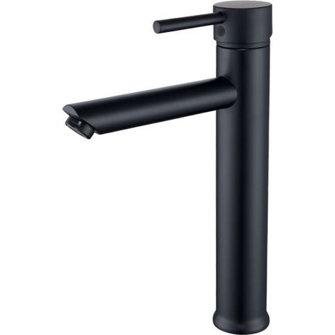 (Noir) grand robinet de lavabo robinet de lavabo chaud et froid robinet de lavabo (1/4)