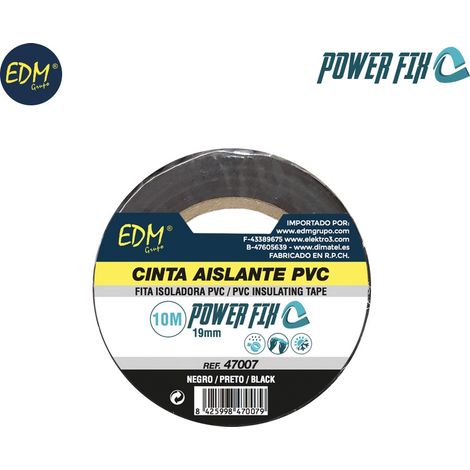 Schwarzes EDM-Isolierband in „Supra“-Qualität, 10 m x 19 mm (Blister 1 Einheit)