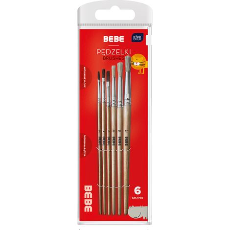 6 cepillos de madera BB Kids