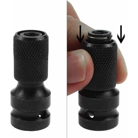1/2"-Vierkant-auf-1/4"-Antrieb-Steckschlüsseladapter, Ratschen-Sechskant-Steckschlüsseladapter, Schnellspannfutter-Konverter für Schlagschrauber und Schraubendreher-Bithalter - 2 Stück (1/4)