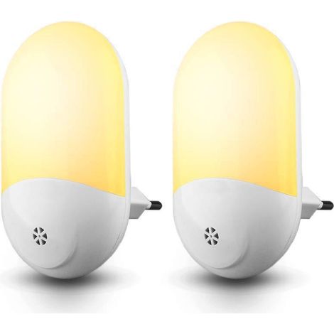MINKUROW Luz Nocturna [Paquete De 2], Luz Nocturna Automática Para Niños Plug-And-Play Con Sensor Crepuscular, Ahorro De Energía 0.7w Luz Nocturna Para Niños Para Habitación De Bebé, Sala De Estar, Ga (1/5)