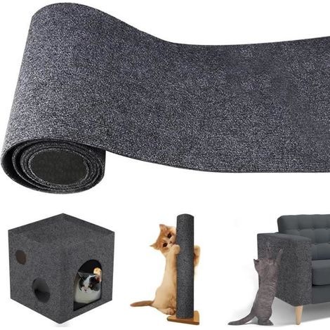 Selbstklebende Katzenkratzmatte, Grau, Kratzschutz für Katzensofas, 40 × 200 cm, Kletterkratzbrett für Katzen (1/4)