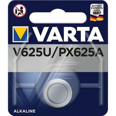 Varta pile bouton micro alcaline v625u 1,5v blister 1 unité ø16,0x6,2mm (1/10)