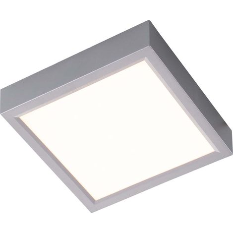 LED Deckenleuchte Deckenlampe silberfarben eckig Flurleuchte Bürolampe H 23 cm