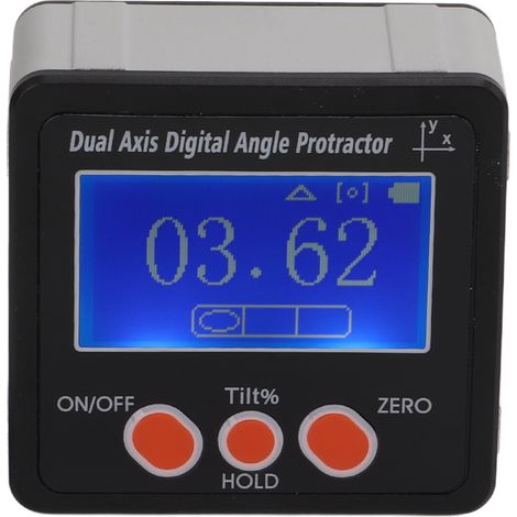 Zweiachsiger digitaler Winkelmesser, digitaler Winkelmesser mit Hintergrundbeleuchtung und Magnetfuß für Zimmerei, Bauwesen und Maurerarbeiten. (1/5)