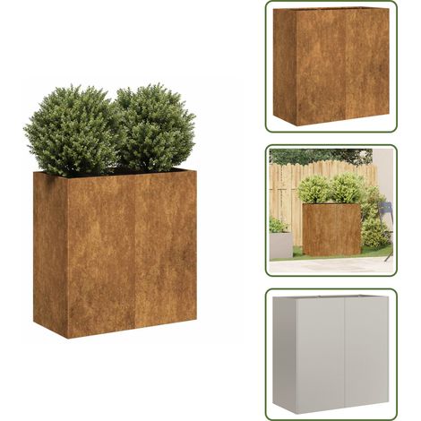 vidaXL Jardinière rouillé 80x40x80 cm acier inoxydable (1/5)