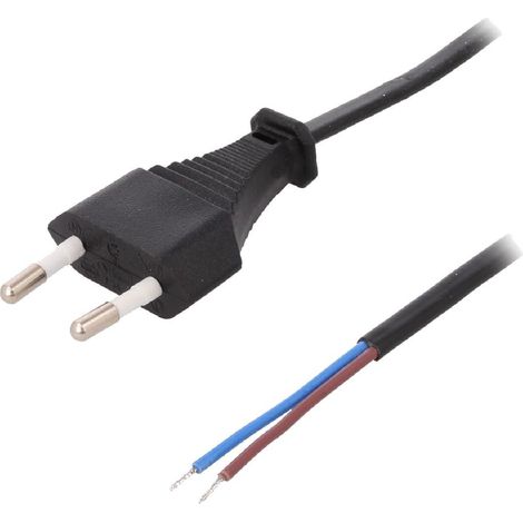 Cordon d'alimentation 2.5A 250V 1.5m - Noir