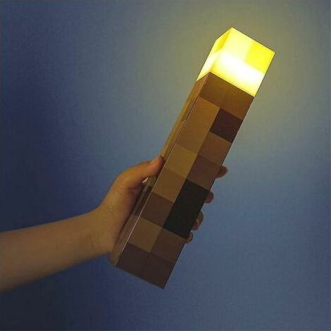 Minecraft LED-Taschenlampe 28,4 cm – USB-aufladbar – 3 Stunden Akkulaufzeit – Wanddekoration und Nachtlicht fürs Kinderzimmer (1/5)