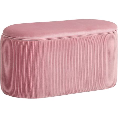 Banc de rangement en velours style rétro 81x40x41 cm pour entrée et salon (1/5)