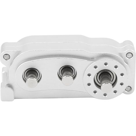 Boîtier de Transmission CNC 2 Vitesses en Alliage d'Aluminium Anodisé Argenté pour Véhicules RC 1/10, SCX10, Empattement 313mm (1/5)