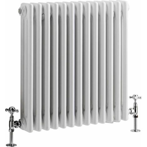 Hudson Reed Windsor - Radiateur Rétro Horizontal Blanc à Colonnes - 60cm x 60.5cm