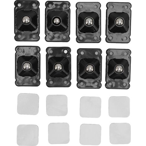 Roulettes adhésives miniatures 360° pour boîte de rangement et meubles légers, noir, lot de 4 (1/5)