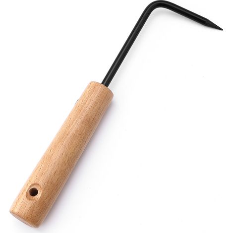 Désherbeur Manuel de Jardin avec Manche en Bois, Outil de Jardinage pour Bonsaï et Mauvaises Herbes, Crochet Cultivateur pour Extérieur (1/5)