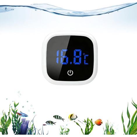 Aquarium Thermometer with LED Touch Screen, 1°C Accuracy, White, for Tropical Fish and Reptiles (1/5)