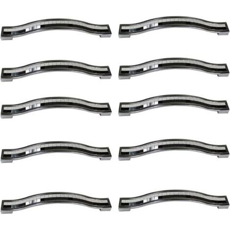 Lot de 10 poignées de tiroir en alliage strass cristal pour commode armoire de cuisine placard, noir et blanc, 128MM-10PCS (1/4)