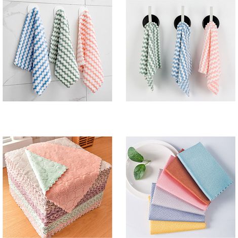Küchenhandtuch, farbenfrohes, gestreiftes Handtuch für Zuhause, dickes Reinigungstuch, weiches und saugfähiges kationisches Tuch (1/4)
