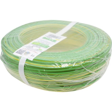 Rollo Cable Flexible 100mtrs 2,5 mm² . Libre de Halógeno -CPR- Amarillo-Verde