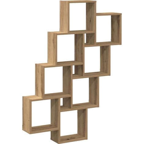 vidaXL Estante cubo de pared madera ingeniería roble 90x15x119,5 cm (1/2)