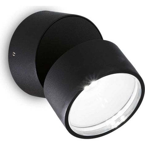 Ideal Lux OMEGA Runder Einzelstrahler Schwarz IP54 4000K