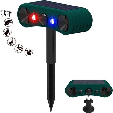 Solar-Alarmanlage mit Bewegungsmelder für Innen und Außen, 129 dB lauter Sirene, 4 Modi, Sicherheitsalarm, rotes und blaues Licht