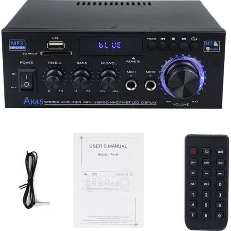 Amplificador de audio portátil AK45 de 12 V: tamaño compacto para coche y hogar. (1/4)