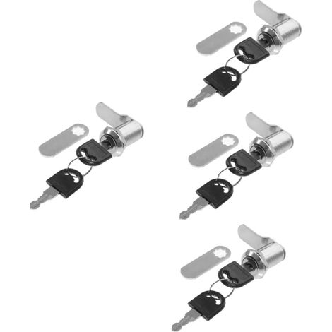 Lot de 4 verrous à clé pour armoire, tiroir, boîte aux lettres (1/5)