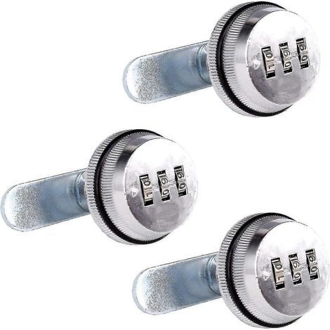Cam-2 cm/0,79 Zoll Kombinationsschlösser aus Zinklegierung, glänzend verchromt (3 Produkte) (1/5)